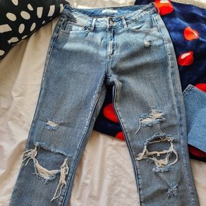 MOM STRAIGHT JEANS RIPPED PACSUN